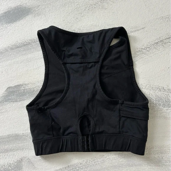 Gymshark Black Zip Front Sports Bra - Picture 3 of 4